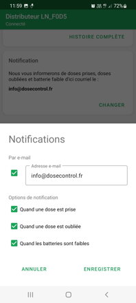 Pilulier BLUETOOTH automatique intelligent DoseControl | Avec chargeur | Modèle 2021 | Couvercle blanc | Modèles de dosage en français | Contrôle et surveillance à distance via l'application Android