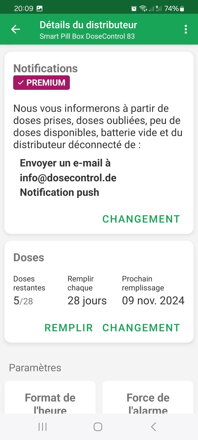 Statut des notifications