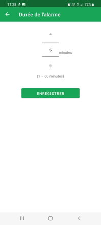Réglage de la durée de l'alarme | DoseControl App