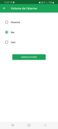 Réglage de la force de l'alarme | DoseControl App