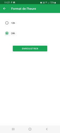 Réglage du format de l'heure | Application DoseControl