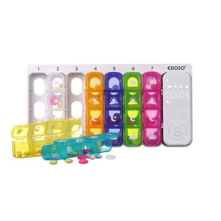 Pilulier avec minuterie LED et 7 compartiments