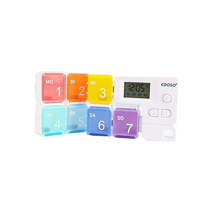 MINI-pilulier pour 7 jours avec 7 compartiments et alarme EDOSO