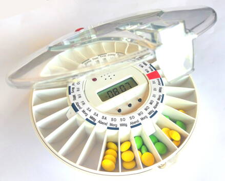 Automatischer Tablettenspender DoseControl mit transparentem Deckel DEUTSCH - neue Generation